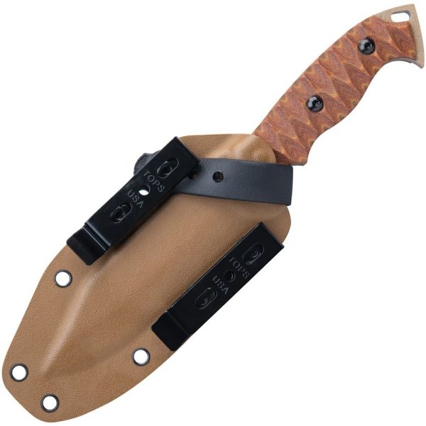 TOPS M-PAT Fixed Blade Knife 1095HC Steel Coyote Tan Kydex