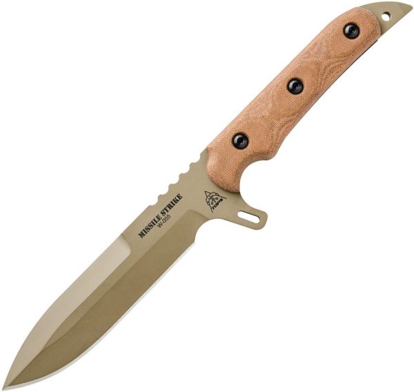 TOPS Missile Strike Fixed Blade 6" 1095HC Coyote Brown Knife