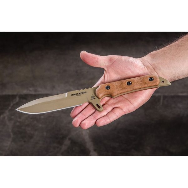 TOPS Missile Strike Fixed Blade 6" 1095HC Coyote Brown Knife