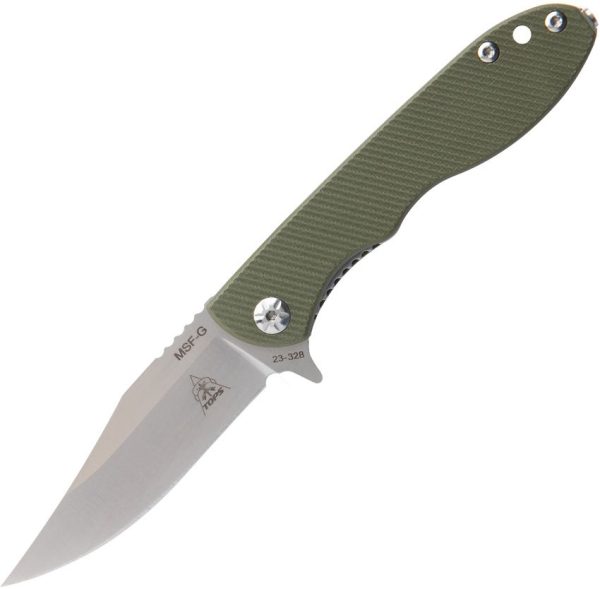 TOPS MSF Linerlock Green Elmax Folding Knife USA Made