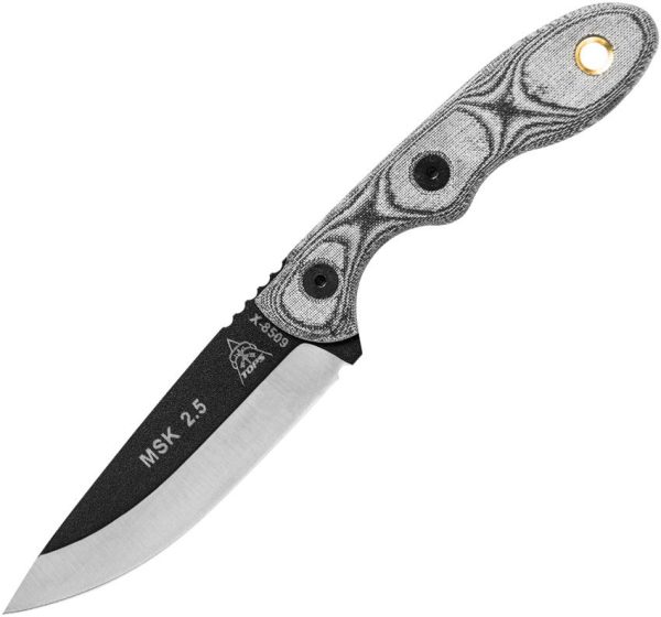 TOPS Mini Scandi Black Linen Fixed Blade Knife 1095 Steel