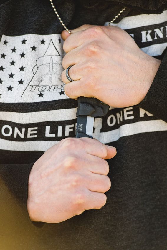 TOPS Mini Scandi Green Fixed Blade Knife 1095 Steel