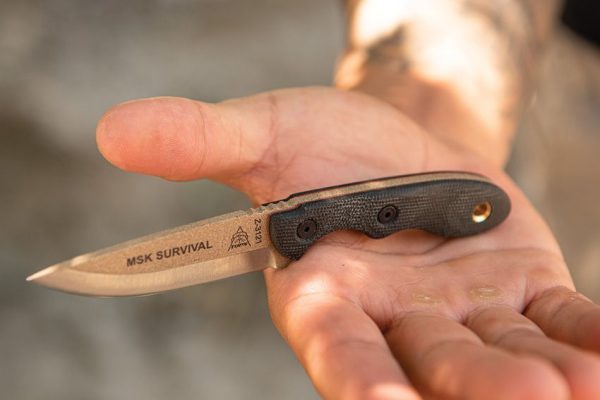 TOPS Mini Scandi Survival Fixed Blade 1095HC Coyote Tan