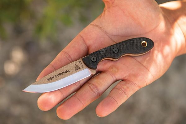 TOPS Mini Scandi Survival Fixed Blade 1095HC Coyote Tan