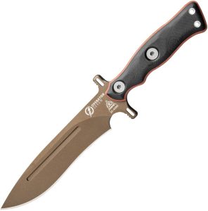 TOPS Operator 7 Fixed Blade Knife 1075HC Steel Tan Micarta