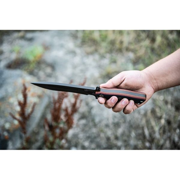 TOPS Operator 7 Fixed Blade Knife 1075HC Steel Tan Micarta