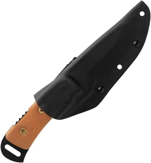 TOPS Overlander 2 Fixed Blade Knife 1095 Steel Tan Micarta