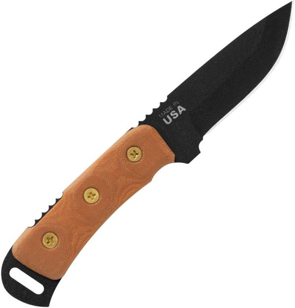 TOPS Overlander 2 Fixed Blade Knife 1095 Steel Tan Micarta