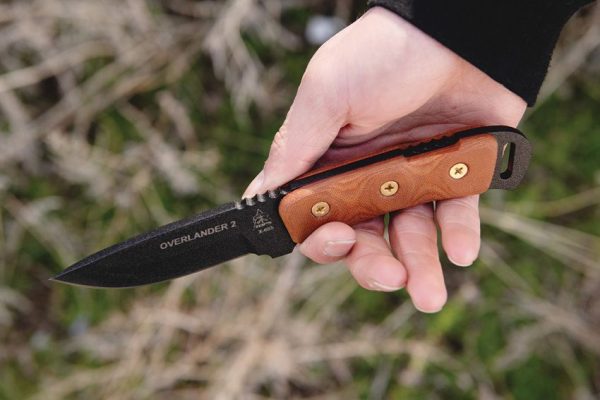 TOPS Overlander 2 Fixed Blade Knife 1095 Steel Tan Micarta