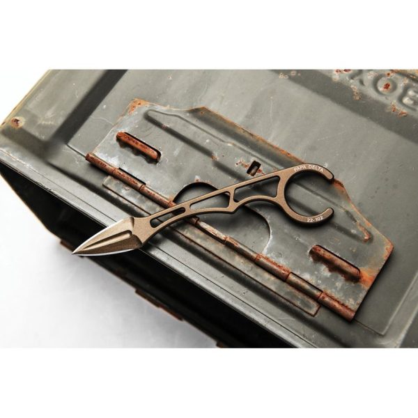 TOPS Papa Delta Fixed Blade 1095HC Steel Neck Knife USA