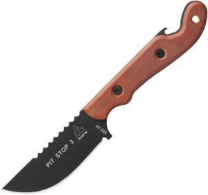 TOPS Pit Stop 3 Fixed Blade - Tan Micarta