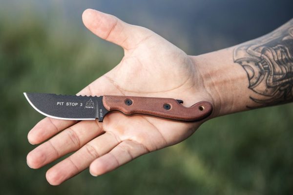 TOPS Pit Stop 3 Fixed Blade - Tan Micarta