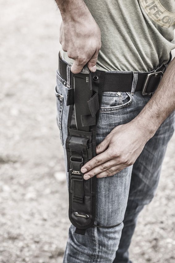 TOPS Prather War Bowie 1095 HC - Tan Micarta