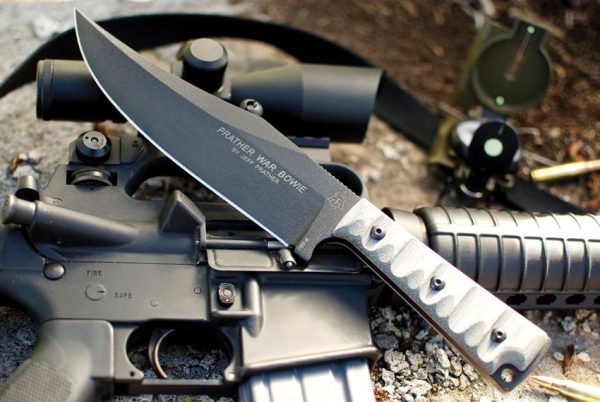 TOPS Prather War Bowie 1095 HC - Tan Micarta