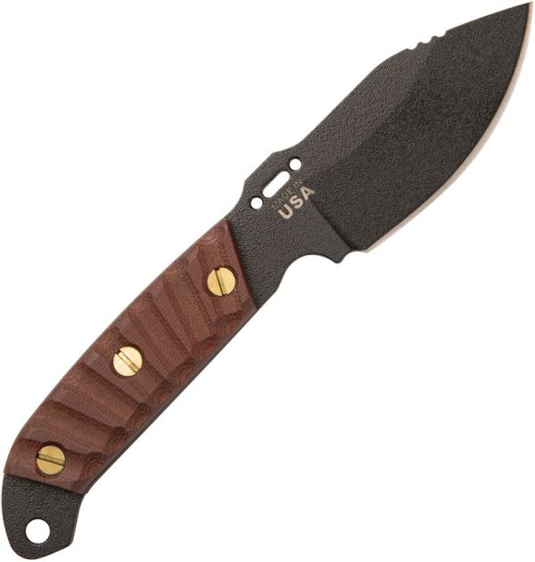 TOPS Shadow Rider Fixed Blade Knife 1095 Steel Tan Micarta