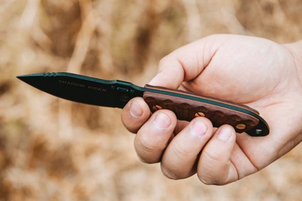 TOPS Shadow Rider Fixed Blade Knife 1095 Steel Tan Micarta