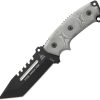 TOPS Steel Eagle Tanto Saw Fixed Blade 1095HC Black Micarta
