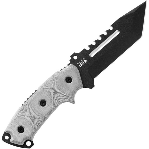 TOPS Steel Eagle Tanto Saw Fixed Blade 1095HC Black Micarta