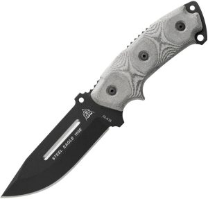 TOPS Steel Eagle Hunter Point Fixed Blade 1095HC Black Micarta