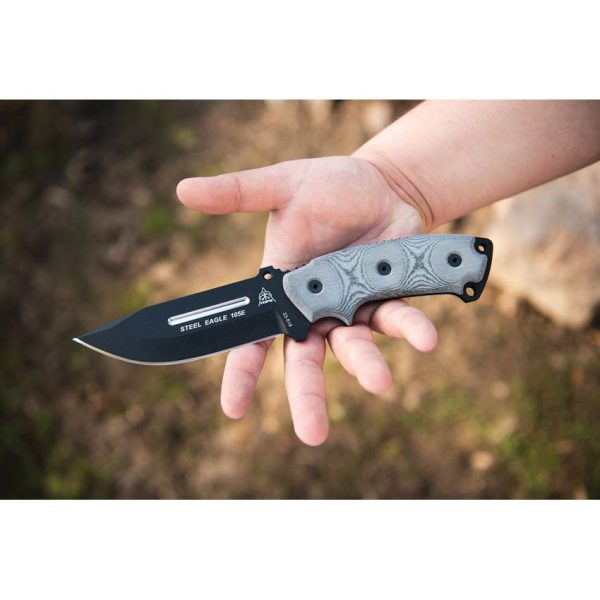 TOPS Steel Eagle Hunter Point Fixed Blade 1095HC Black Micarta