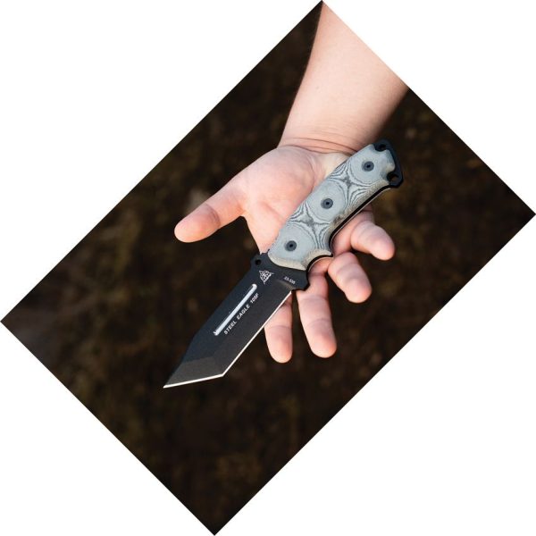 TOPS Steel Eagle Tanto Fixed Blade 1095HC Black Kydex Sheath