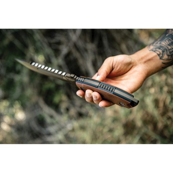 TOPS Steel Eagle 107C Delta Fixed Blade Knife 1095HC Sawback