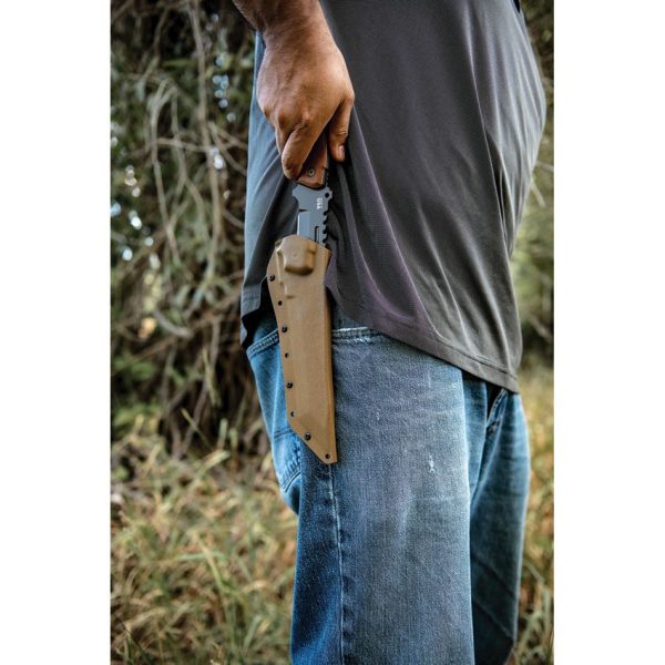 TOPS Steel Eagle 107C Delta Fixed Blade Knife 1095HC Sawback
