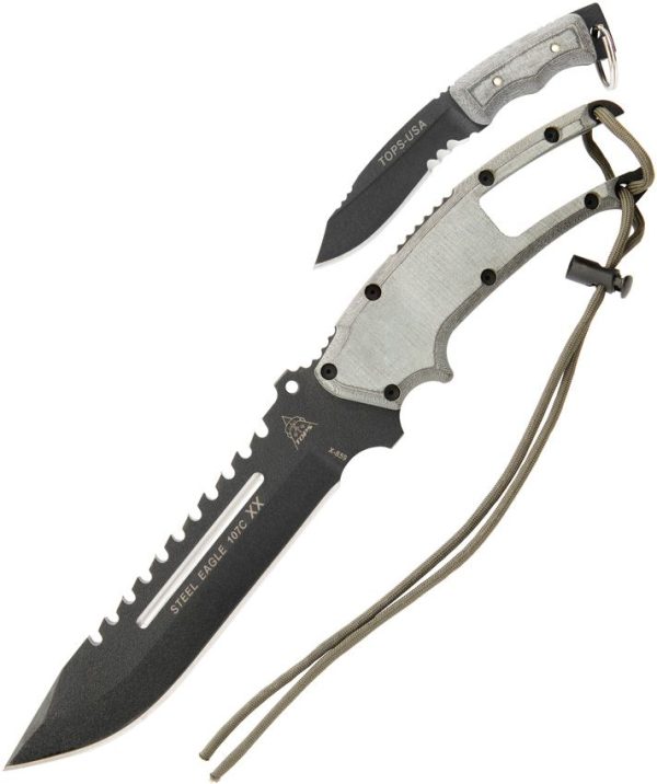 TOPS Steel Eagle Mini Eagle Combo Fixed Blade 1095 Steel USA