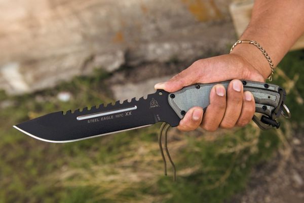 TOPS Steel Eagle Mini Eagle Combo Fixed Blade 1095 Steel USA