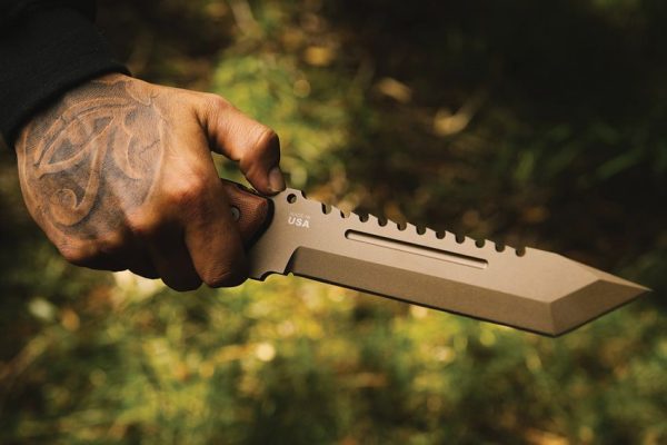 TOPS Steel Eagle Delta Class Fixed Blade 1095HC Tan Micarta