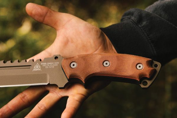 TOPS Steel Eagle Delta Class Fixed Blade 1095HC Tan Micarta