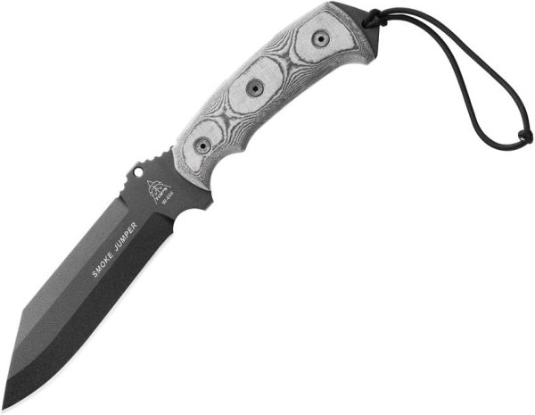 TOPS Smoke Jumper Fixed Blade 1095 Steel Black Micarta USA
