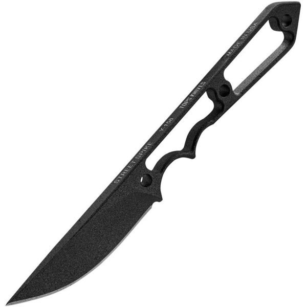 TOPS Street Spike Fixed Blade 1095HC Steel Black Kydex Sheath