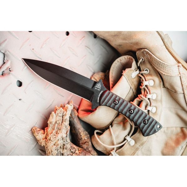 TOPS Szabo Express Fixed Blade 1095HC Steel Black Micarta