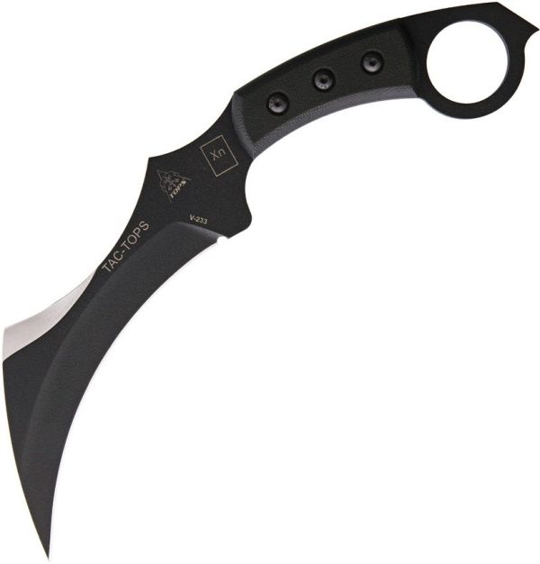 TOPS Tac Karambit Fixed Blade 1095HC Steel Black Micarta
