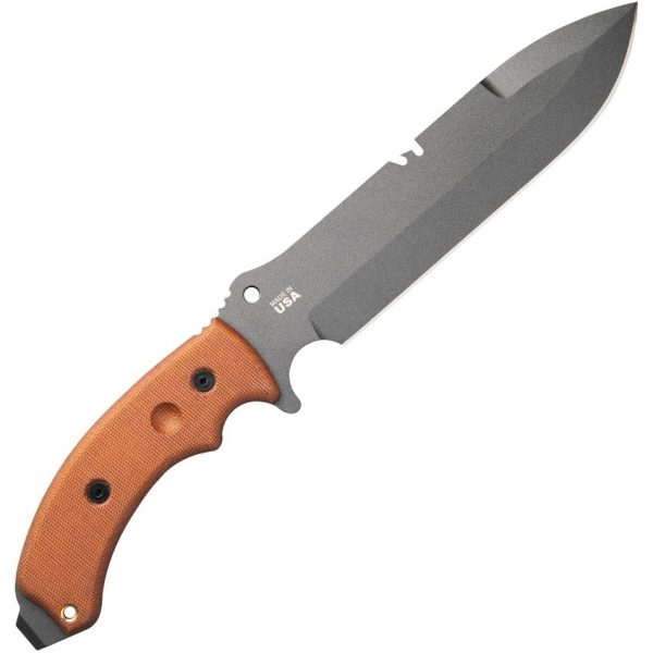 TOPS Tahoma Field Knife 1095HC Steel Tan Micarta Fixed Blade