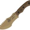 TOPS Mini Tom Brown Tracker Tan Fixed Blade 1095 Carbon