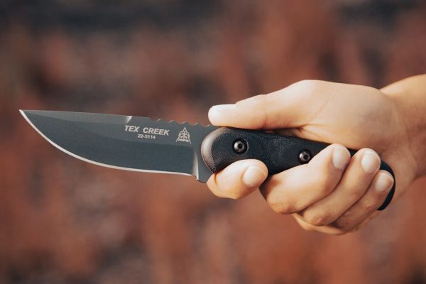 TOPS TEX Creek Fixed Blade 1095HC Steel Black Micarta