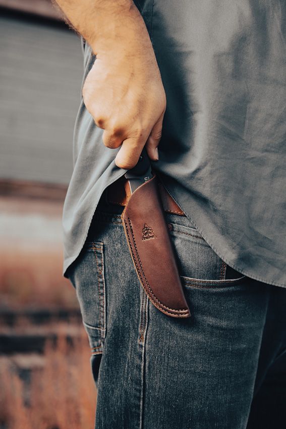 TOPS TEX Creek Fixed Blade 1095HC Steel Black Micarta