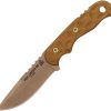 TOPS Tex Creek 69 Fixed Blade Knife 1095 Steel Tan