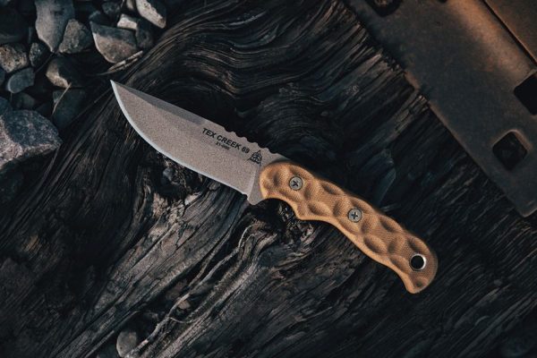 TOPS Tex Creek 69 Fixed Blade Knife 1095 Steel Tan
