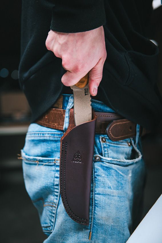 TOPS Tex Creek 69 Fixed Blade Knife 1095 Steel Tan