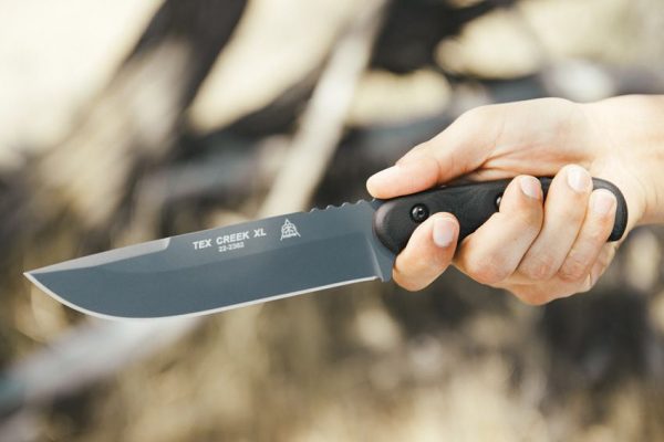 TOPS TEX Creek XL Fixed Blade 1095HC Steel Black Micarta