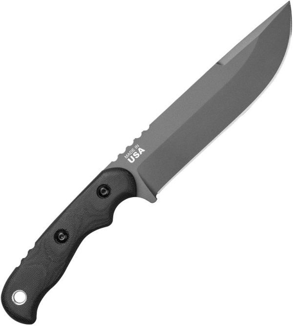 TOPS TEX Creek XL Fixed Blade 1095HC Steel Black Micarta