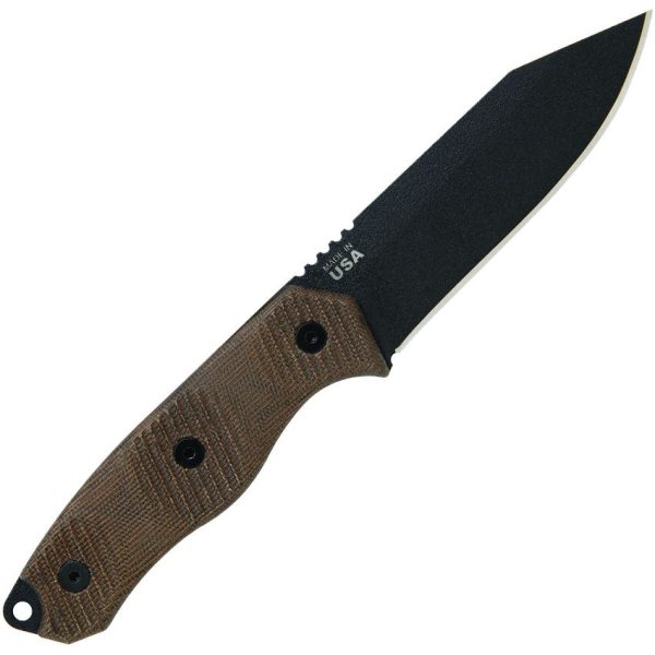 TOPS Trail Seeker Fixed Blade 1095HC Steel Green Micarta Knife