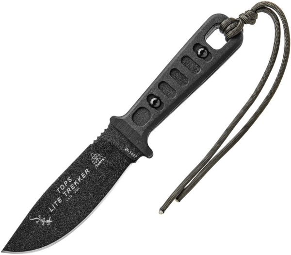 TOPS Lite Trekker Survival Fixed Blade 1095 Steel Black