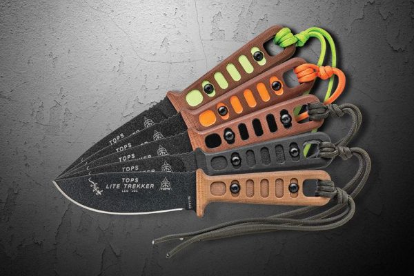 TOPS Lite Trekker Survival Fixed Blade 1095 Steel Tan Micarta