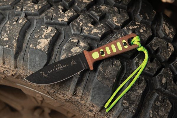TOPS Lite Trekker Survival Fixed Blade 1095 Steel Tan Micarta