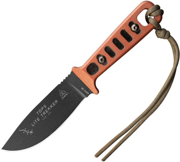 TOPS Lite Trekker Operator Black Fixed Blade 1095HC Steel
