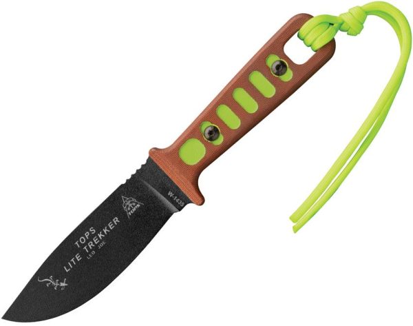 TOPS Lite Trekker Green Fixed Blade Knife 1095HC Steel